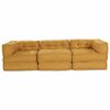 vidaXL Modulsofa 3 pcs Gul stoff