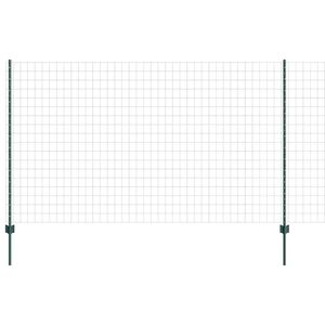 vidaXL Gjerde med stolpe gr&oslash;nn 1,4 x 10 m St&aring;l og PVC