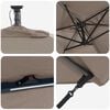 vidaXL Kantilever bananparasol Gråbrun 294 x 200 x 254 cm