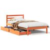 vidaXL Sengeramme uten madrass voksbrun 90x200 cm heltre furu