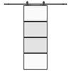 vidaXL Skyved&oslash;r med monteringssett svart 76x205 cm herdet glass