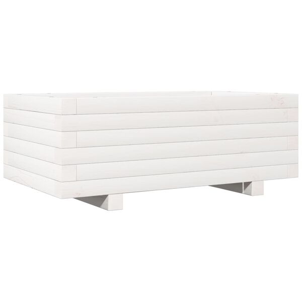 vidaXL Plantekasse hvit 70x40x26,5 cm heltre furu
