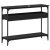 vidaXL Konsollbord med hylle Svart eik 100 x 29 x 75 cm Konstruert tre
