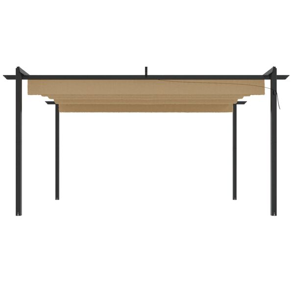 vidaXL Paviljong med uttrekkbart tak 4x3 m gråbrun