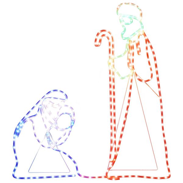 vidaXL Figur av Maria og Josef med 264 lysdioder 40x55 og 38x100 cm