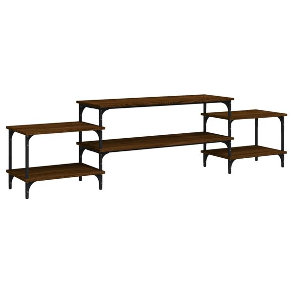 vidaXL TV-benk brun eik 197x35x52 cm konstruert tre