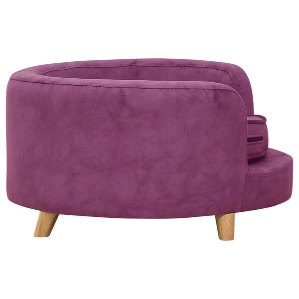 vidaXL Hundesofa burgunder 69x69x36 cm plysj