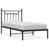 vidaXL Sengeramme i metall med hodegavl svart 80x200 cm