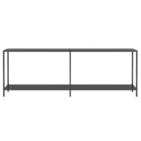 vidaXL Konsollbord svart 220x35x75,5 cm herdet glass