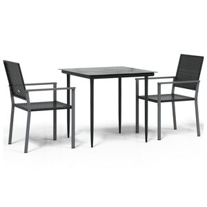 vidaXL Hagespisegruppe 3 deler polyrotting og st&aring;l