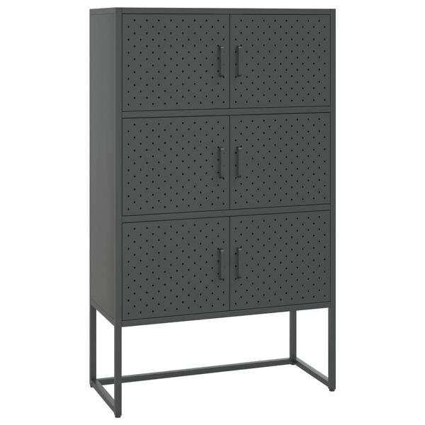 vidaXL Highboard antrasitt 80x35x135 cm stål
