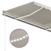 vidaXL Automatisk markise med vindsensor og LED 450x300 cm kremhvit
