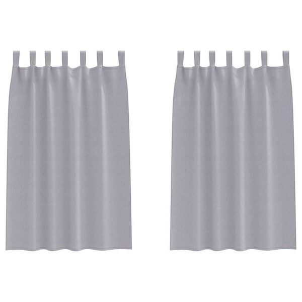 vidaXL M&oslash;rkleggende Gardiner med Ringer 2 pcs Metall Gr&aring; 175 x 140 cm