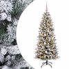 vidaXL Kunstig juletre med julekuler 150 cm 150 LED-lys Varmhvit