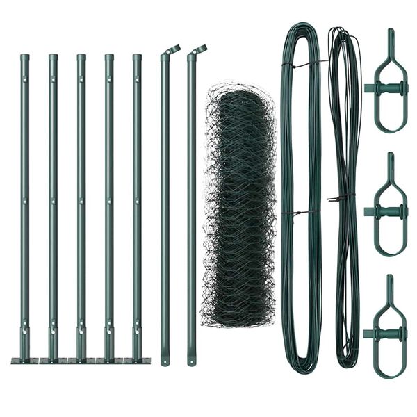 vidaXL Gjerdep&aring;le gr&oslash;nn 10 x 0,6 m (36 mm mesh) St&aring;l og PVC