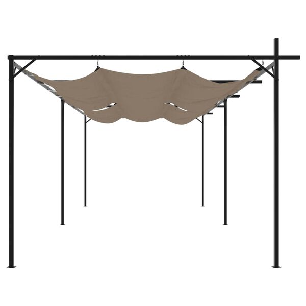vidaXL Pergola med uttrekkbar tak gråbrun 589x292x230 cm