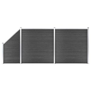 vidaXL Gjerdepanelsett WPC 446x(105-186) cm svart
