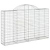 vidaXL Gabionkurv buet 200x30x120/140 cm galvanisert jern