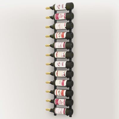 vidaXL Veggmontert vinstativ for 12 flasker svart jern