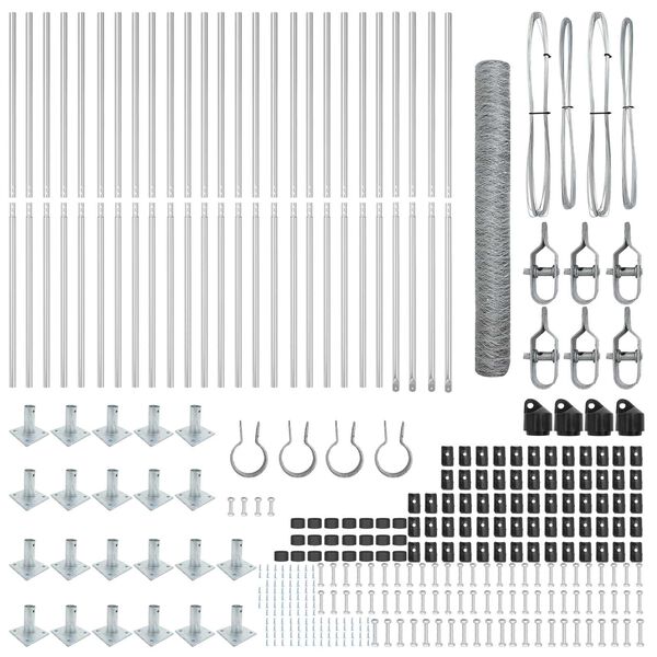 vidaXL Gjerdep&aring;le s&oslash;lv 50 x 1,2 m (50 mm mesh) St&aring;l