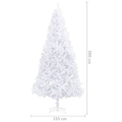 vidaXL Forhåndsbelyst kunstig juletre med kulesett LED 300 cm hvit