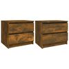 vidaXL Nattbord 2 stk r&oslash;kt eik 50x39x43,5 cm konstruert tre