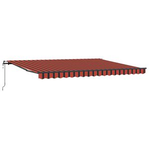 vidaXL Uttrekkbar markise oransje og brun 450 &times; 350 cm