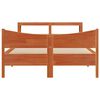 vidaXL Sengeramme med hodegavl voksbrun 140x190 cm heltre furu