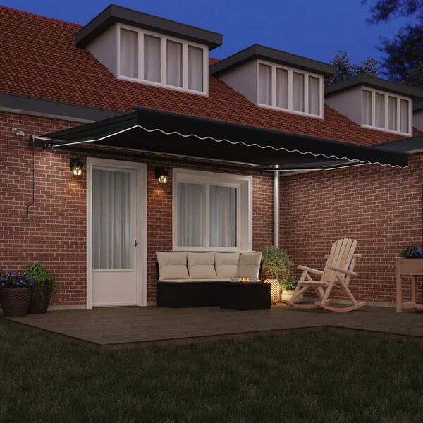 vidaXL Markiseduk med Svart 450 &times; 350 cm Polyester