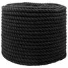 vidaXL Bomull Tau 10 mm 100 m Svart 100% Bomull