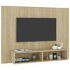 vidaXL Veggmontert TV-benk sonoma eik 120x23,5x90 cm konstruert tre