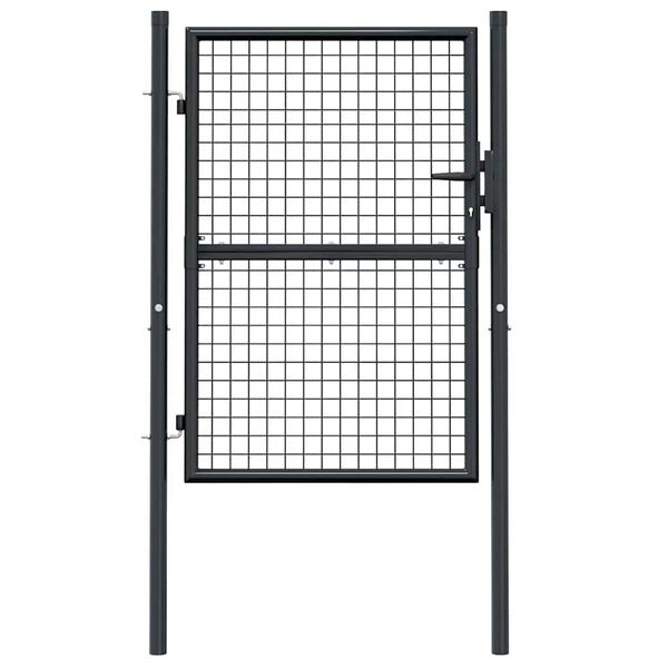 vidaXL Hageport av netting galvanisert stål 100x125 cm grå