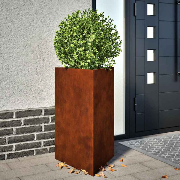 vidaXL hageplanter 2 stk trekantede 50x43x75 cm oksidert st&aring;l