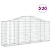 vidaXL Gabionkurver buede 20 stk 200x30x80/100 cm galvanisert jern