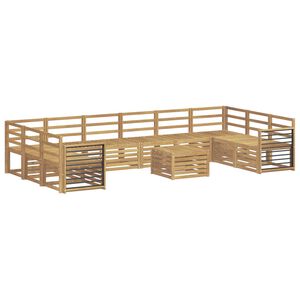 vidaXL Utend&oslash;rs sofa-sett 11 pcs Hvit 59 x 59 x 37 cm Solid akasietre