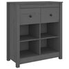 vidaXL Skjenk gr&aring; 70x35x80 cm heltre furu