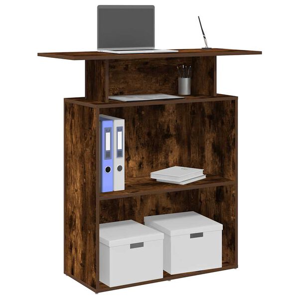 vidaXL Resepsjonspult r&oslash;kt eik 100x40x104 cm konstruert tre