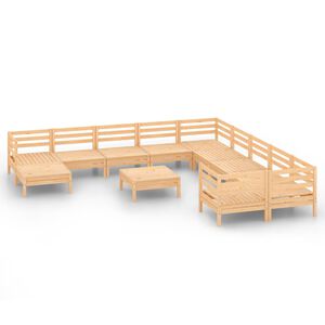vidaXL Hagesofagruppe 12 deler heltre furu
