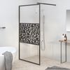 vidaXL Dusjvegg 115x195 cm ESG-glass med steindesign svart