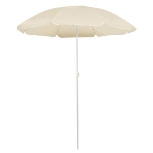 vidaXL Hageparasoll med st&aring;lstang sand 180 cm