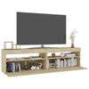 vidaXL TV-benker 2 stk med LED-lys sonoma eik 75x35x40 cm