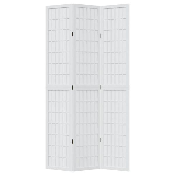 vidaXL Romdeler 3 paneler hvit heltre keisertre