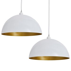 vidaXL Taklampe 2 stk h&oslash;ydejusterbar halvkuleformet hvit