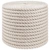 vidaXL Jute tau 14 mm Hvit 100% Tossa jute