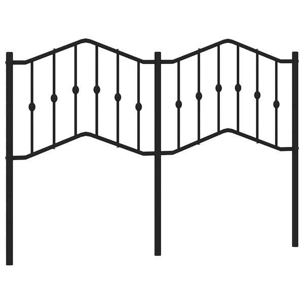 vidaXL Utskiftbar sengegavl i metall svart 135 cm