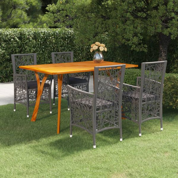 vidaXL Utend&oslash;rs spisestue 5 deler gr&aring;