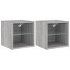 vidaXL Vegghengte TV-benker med LED 2 stk gr&aring; sonoma 30x28,5x30 cm