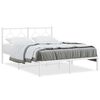 vidaXL Sengeramme i metall med hodegavl hvit 135x190 cm