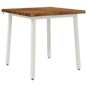 vidaXL 60 x 55 x 75 cm Solid akasietre Naturlig og Hvit Rektangul&aelig;r