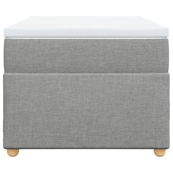 vidaXL Seng med madrass boksfjær lysegrå 90x200 cm stoff